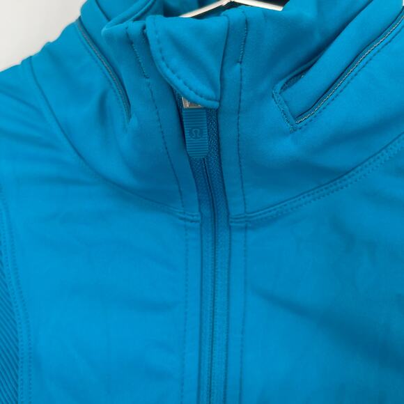 Lululemon Far and Free Full Zip Jacket Hooded Hawaiian Blue Teal Women's Size 6 - Picture 10 of 15